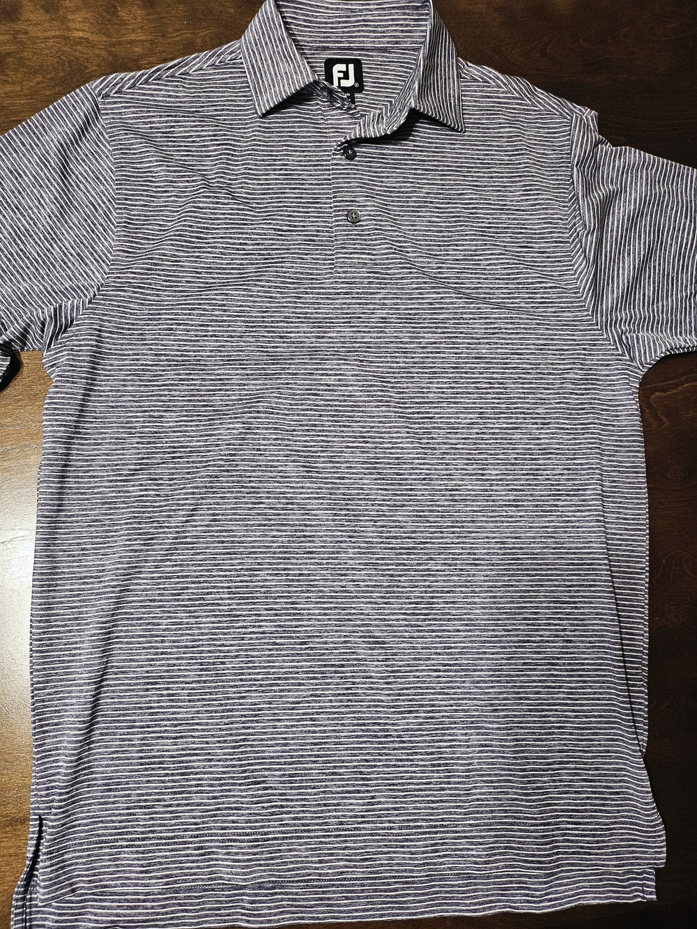 FootJoy Men's Navy and White Striped Golf Polo